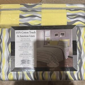 Yellow and Gray Cotton Bedding Set